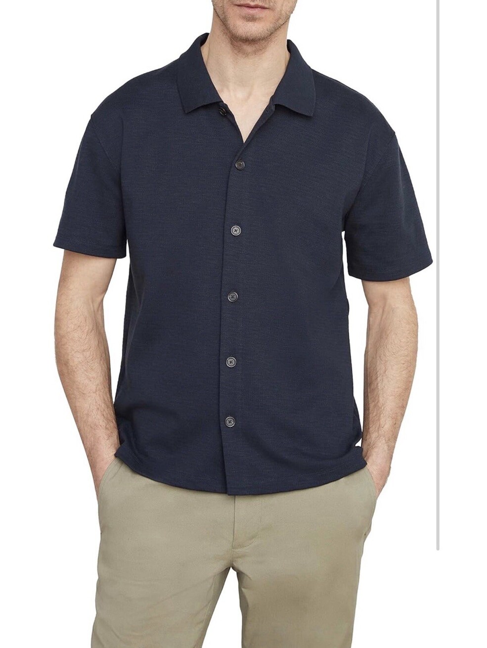 Vince. Varigated Jacquard Ss Button Down Shirt Men’s Size Xs Coastal Blue